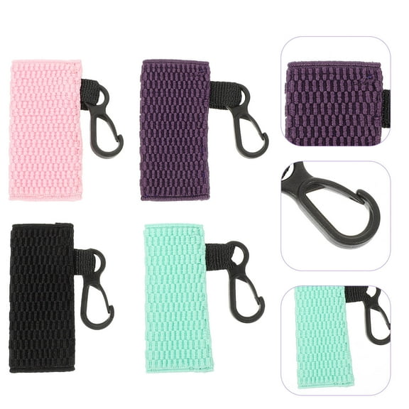 Yardwe 4Pcs Black Lipstick Organizer Rectangular Shape With Keychain For Home And Office