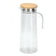 thumbnail image 1 of Jarra de agua fría de acrílico transparente de 1,2 l para jugo, para bar, uso doméstico, con tapa de bambú, 1 of 10
