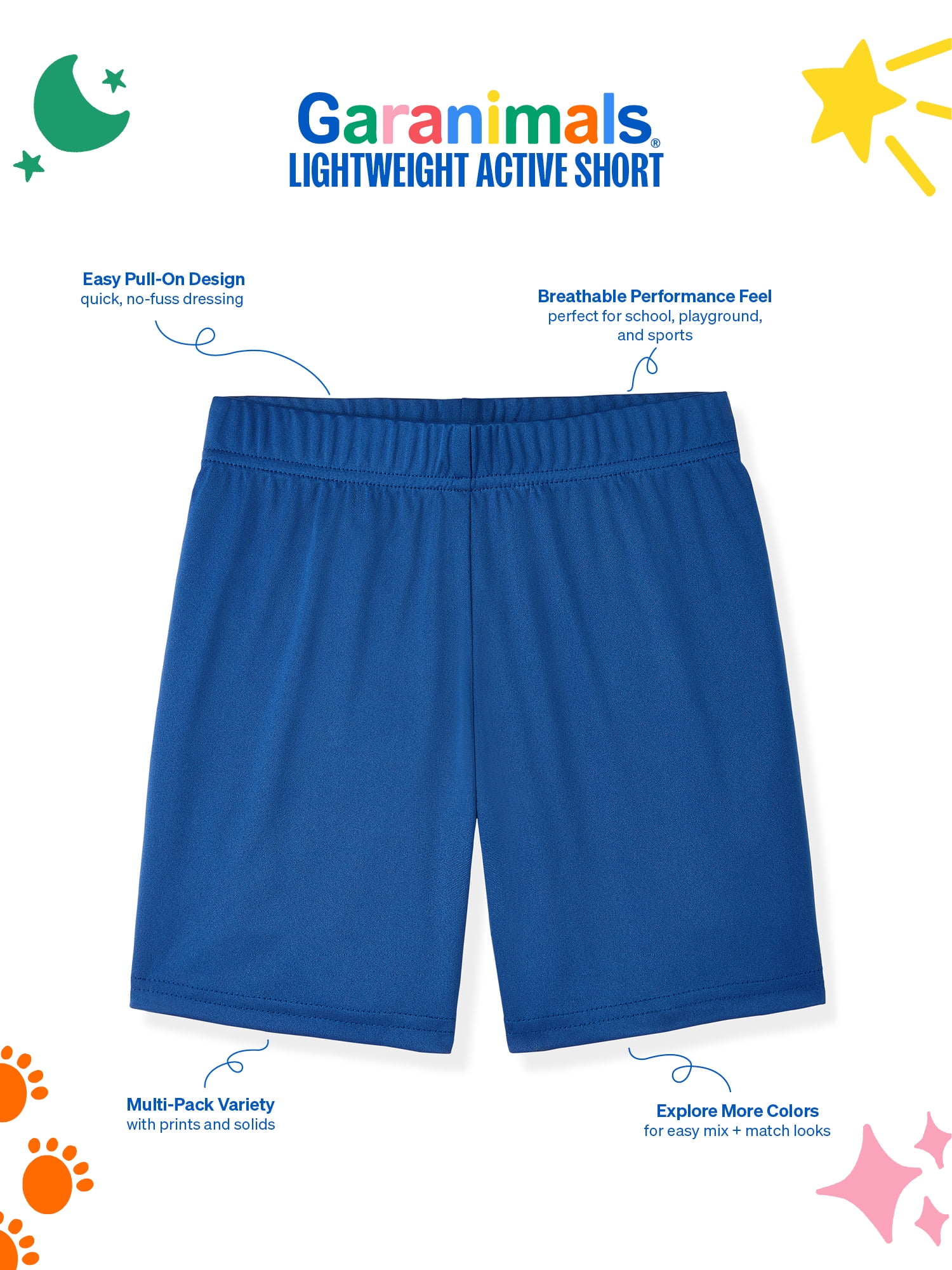 Garanimals Newborn, Baby & Toddler Boy Lightweight Active Shorts, 4-Pack, Sizes 0-6T