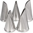thumbnail image 2 of 5 Pcs Rose Petal Piping Tips Cake Decorating Templates Stainless Steel Flower Shaped Cream Frosting Nozzles Cake Cupcake Decorating Kit, 2 of 5