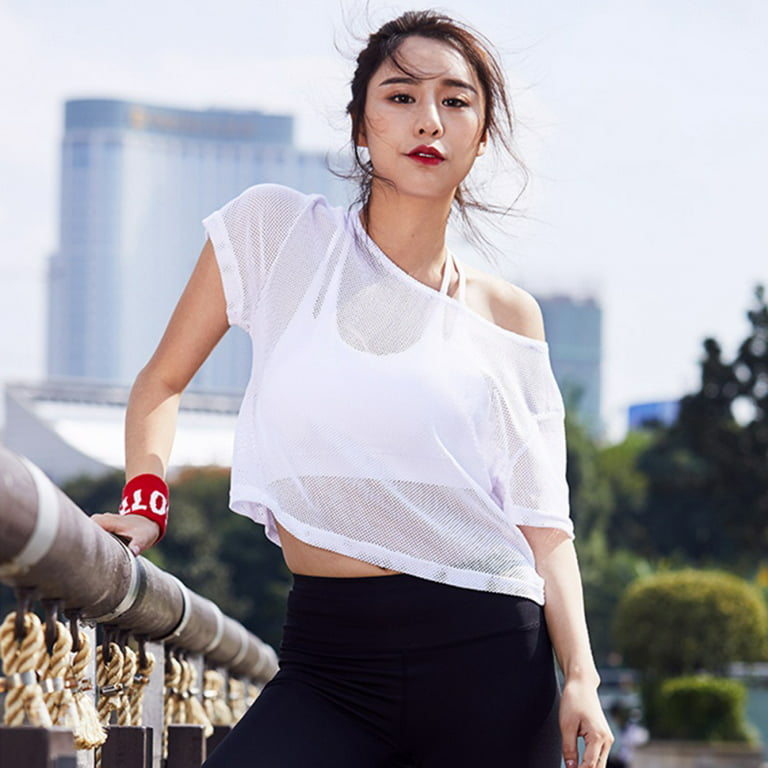 2022 Summer Sexy Crop Top Women T-shirt See Through Short Sleeve