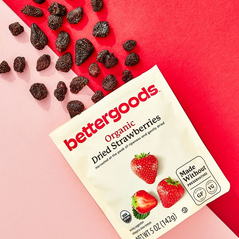 bettergoods Organic Dried Strawberries 5 oz Gently Dried Whole