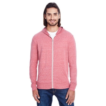 Threadfast Unisexe Triblend Sweat à Capuche Léger à Fermeture Éclair Complète