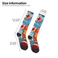 thumbnail image 2 of Xecao Refreshing Citrus Splash Print Compression Socks for Both Men And Women for Running, Travel, Flight, Nurse, 2 of 6