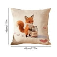 thumbnail image 3 of chaungfeng Couple Throw Pillow Covers 18 x 18 Inch, Cute Cartoon Animals Print Cushion Covers Romantic Pillow Cases for Sofa Couch Porch Inside Outside Holiday Party Decor (Cartoon Fox), 3 of 6