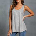 thumbnail image 2 of POROPL Women's Tank Tops Sequin Loose Fit Sleeveless Scoop Neck Shirt Party Casual Wear Size S-5XL, 2 of 9