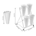 thumbnail image 2 of Flower Display Stand with 4 Pcs Buckets, 2 Tiers Metal Mobile Florist Bouquet Stand for Flower Shop, Wrought Iron Florist Stand for Indoor, Outdoor Patio Garden, Living Room, Florist (White,Black), 2 of 26