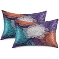 thumbnail image 2 of GZHJMY Satin Pillowcase for Hair and Skin, Colorful Peonies Cooling Pillow Case with Envelope Closure Soft Breathable Silk Satin Pillow Cover for Sleeping King Size 40x20 in Home Decor, 2 of 7