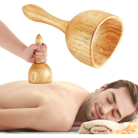 Nogis Wooden Massage Cup, Wood Therapy Massage Tools for Full-Body Muscle Tension Relief & Body Contour