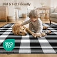 thumbnail image 4 of ODIKA 5'x7' Washable Area Rug Easy Care, Non-Shedding, Pet Friendly, Door Plaid Welcome Farmhouse Bold Gingham Grid Border Front Layered for Small Living Room, Bedroom, 4 of 7