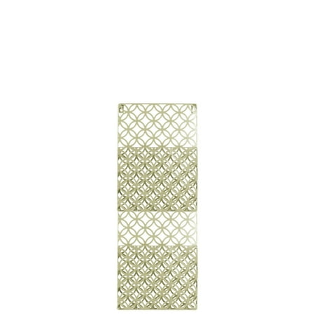 2 Tiers Rectangular Wall Mail Organizer - Gold - Benzara