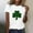 White, variant on Women's St Patrick's Day Shirts Long Sleeve T-Shirts Crewneck Plaid Shamrock Tee Shirts Tops