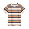 thumbnail image 4 of CYRBOKO Boys Summer Shirts, Striped Short Sleeve Basketball Casual Sports Top Orange Size 10-11 T, 4 of 4