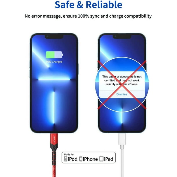 Apple MFi Certified USB C to Lightning Cable, 3Pack Fast Charger