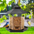 thumbnail image 6 of Bird Feeder for Outside Hanging,Bird Seed for Outside Wild Bird Feeders for Garden Yard Outdoor Decoration,Round Roof Design for Sun-Proof and Rainproof, Gray, 6 of 7