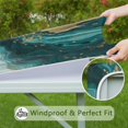 thumbnail image 6 of Teal Gold Marble Pattern Square Fitted Tablecloth with Elastic Edge,Square Table Cover,Washable Elastic Table Cover for Home Kitchen Party Decor 34"x34", 6 of 6