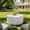 White, variant on 47.25 Round Acacia Wood Dining Table with Teak Finish, Modern Slatted Patio Table for Indoor & Outdoor Use, Space Saving Design for Small Patios