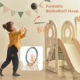 thumbnail image 5 of 4 in 1 Kids Slide with Freestanding Bus Play Structure, Climbing Toys for Toddlers and Kids Ages 1-5 with Foldable Basketball Hoop and Bus Playhouse - Indoor & Outdoor - Girls & Boys Gift (Beige), 5 of 8