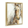 thumbnail image 3 of Stupell Industries Horse Portrait Orange Brown Animal Watercolor Painting Metallic Gold Framed Floating Canvas Wall Art, 16x20, by Ethan Harper, 3 of 5