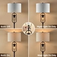 thumbnail image 2 of KAWOTI Industrial Floor Lamp with Night Light, 62.5'' Standing Farmhouse Floor Lamps for Bedroom for Living Room Oil Rubbed Bronze Finish, 2 of 10
