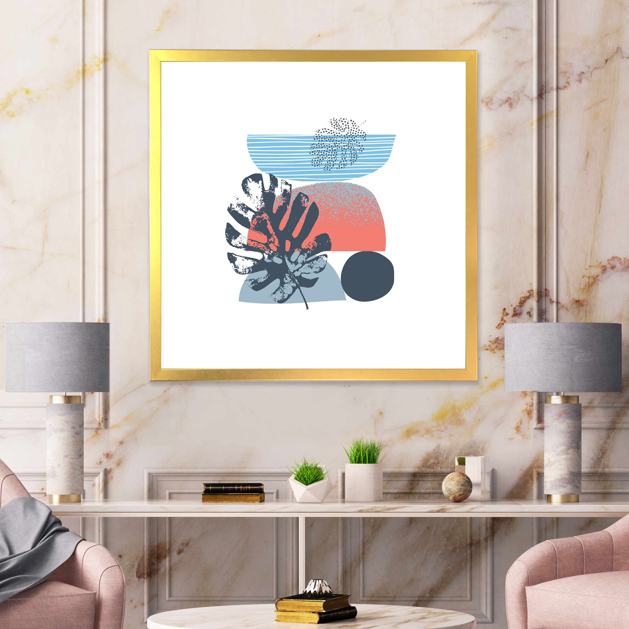 Designart 'Abstract Colorful Geometric Art Collage IV' Modern Framed Art Print