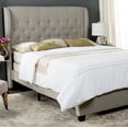 thumbnail image 6 of SAFAVIEH Blanchett Modern Retro Tufted Bed Frame, Queen, Light Grey, 6 of 8