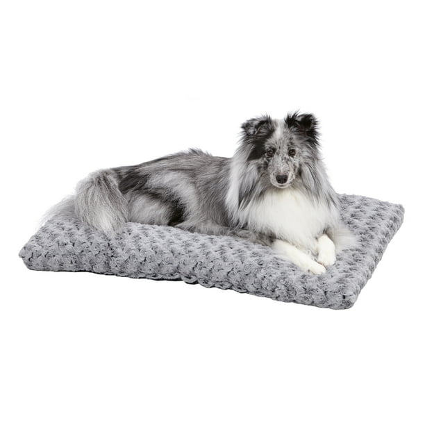 MidWest Quiet Time Dog Bed & Crate Mat, Deluxe Ombre Swirl, 30", Gray