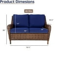 thumbnail image 2 of Krikacy Wicker Loveseat HDPE Hand-Woven All-Weather Rattan Furniture for Patio Deck,Blue, 2 of 6