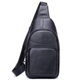 thumbnail image 1 of Bolso bandolera de un solo hombro para hombre de piel de vaca con capa de cabeza, bolso de hombro deportivo informal versátil para hombre, bolso de pecho de cuero de alta gama para hombres de negocios, 1 of 6