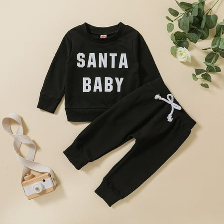 

NIUREDLTD Toddler Kids Baby Boy Girl Sports Casual Crewneck Sweatshirt Pullover Long Sleeve Shirt Pants Outfits