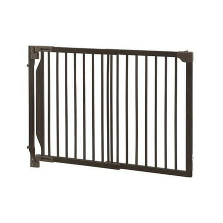 Richell Expandable Walk-Thru Pet Gate, Coffee Bean
