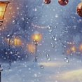 thumbnail image 5 of Autua Snow-Covered Street and Street Light Bathroom Décor Set with Hooks 100% Polyester Chic Modern Shower Curtain 69"x72, 5 of 7