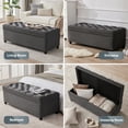 thumbnail image 5 of 50" Storage Ottoman Bench, Tufted Ottoman with Storage for Living Room, Large End of Bed Bench Ottomans, Modern Entryway Benchs, Window & Bedroom Benches for Foot of Bed, DarkGray, 5 of 9