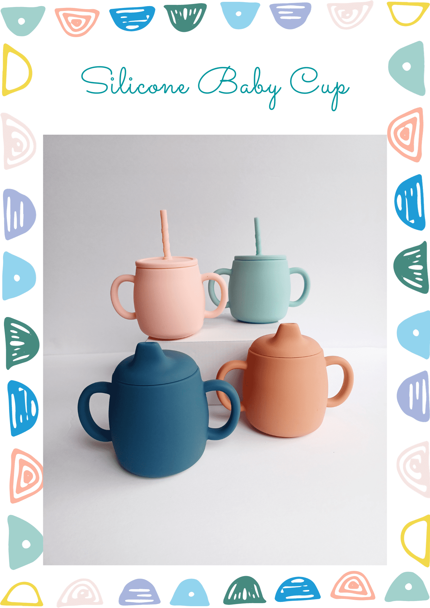 Lauka Inc. easy grip - soft spout and straw silicone sippy cup.