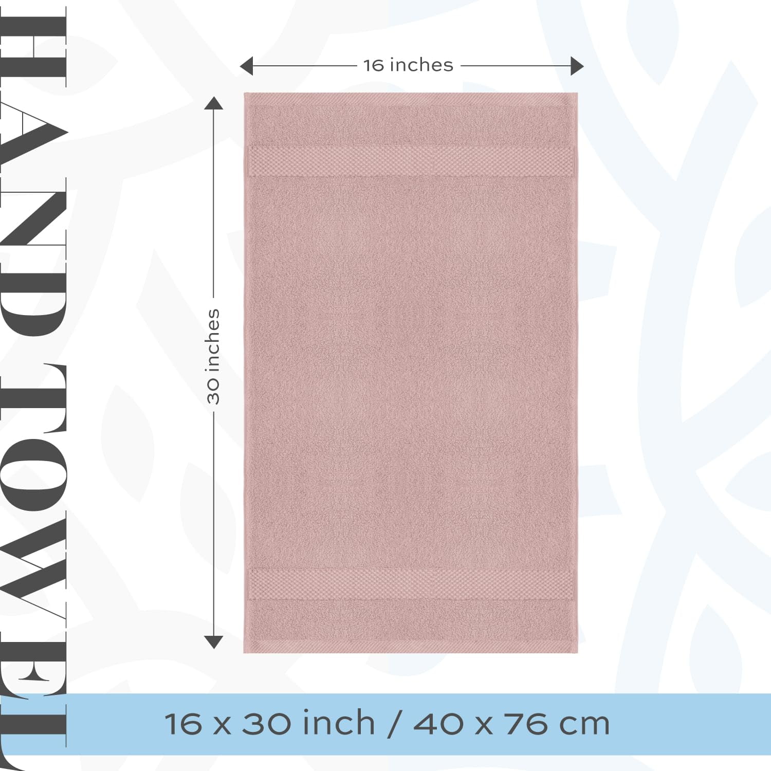 White Classic Hotel Collection Luxury Soft Cotton Hand Towels, Pink, 16 x 30, 6 Pack