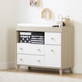 thumbnail image 1 of South Shore Yodi Changing Table with Drawers and Open Storage, in Soft Elm and White, 1 of 14