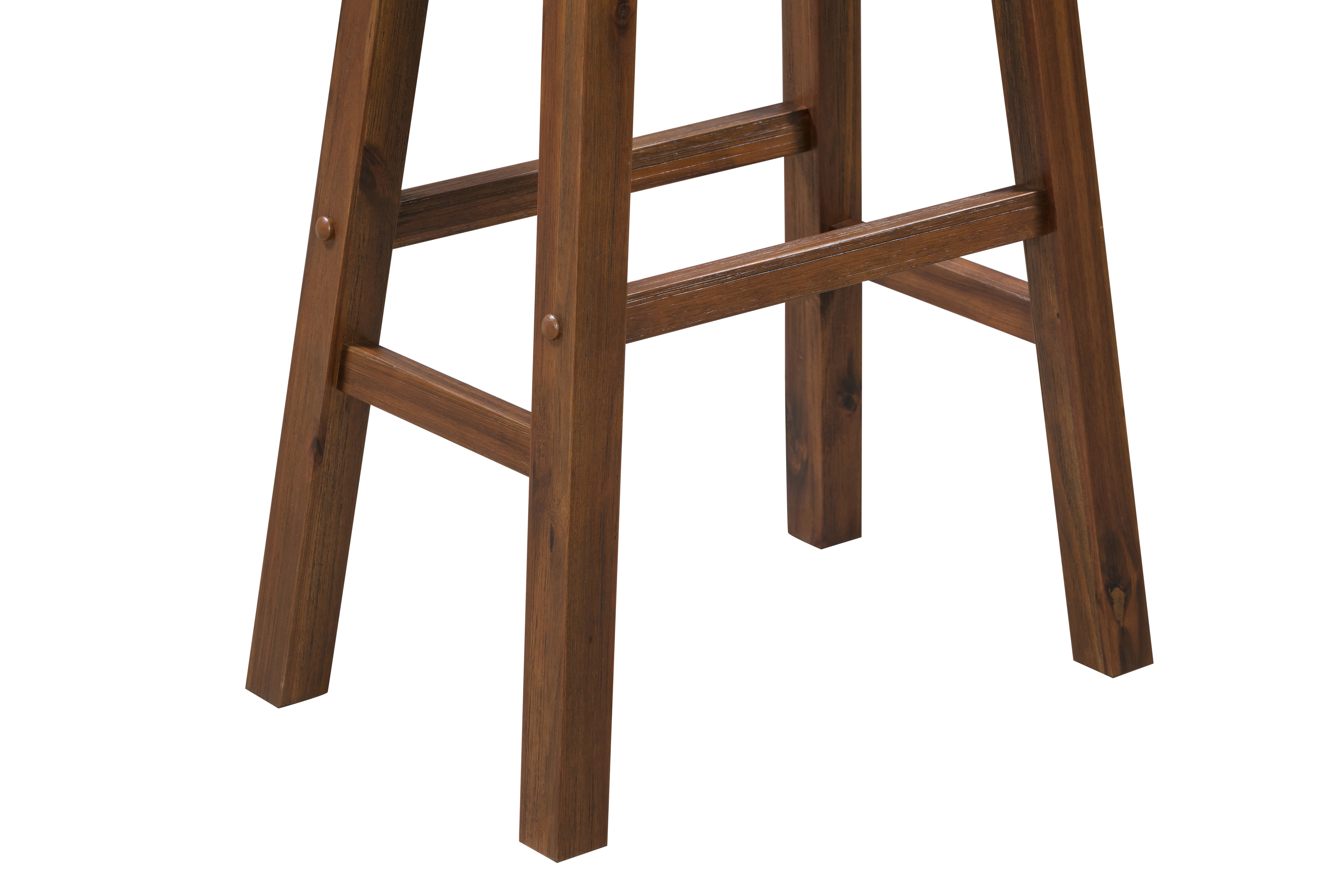 Boraam Sonoma Bar Height Backless Wood Kitchen Saddle Barstool - Chestnut Wire-Brush - Set of 2