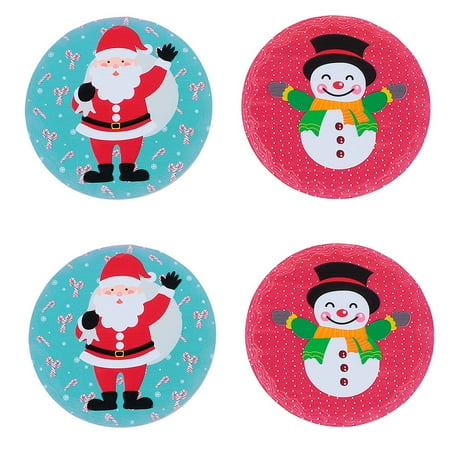 

NICEXMAS 4pcs Christmas Absorbent Coasters Ceramic Cork Cup Mat Pad Heat Insulation Mat