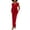 Crimson, variant on Scuba Crepe V-Neck Flutter-Sleeve Belted Jumpsuit Kasper Gold 2XL