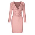 thumbnail image 4 of FcBaudy Robe à Manches Longues Col en V, Robes d'Été pour Femmes, Robes pour Femmes Mode Décontractée Robe à Paillettes Col en V Manches Longues Robes de Soirée Robe pour Femmes, 4 of 5