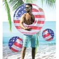 thumbnail image 4 of POZA Inflatable USA Pool Float Tube and Beach Balls - Luxurious American Flag Design with Sparkly Silver Stars Confetti Pool Float and Inflatable Beach Balls, Water Inflatables for Pool, Beach, Lake, 4 of 7