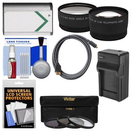 Essentials Bundle for Sony Cyber-Shot DSC-RX1, RX1R, RX1R II Digital Camera with NP-BX1 Battery & Charger + HDMI Cable + Tele/Wide Lenses + 3 UV/ND8/CPL Filters Kit
