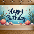 thumbnail image 6 of Underwater Themed Happy Birthday Banner Background Party Decoration Photography Prop Backdrop for Birthday Party Celebrations Kids Parties and Photo Booths, 6 of 7