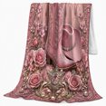 thumbnail image 2 of Elegant Pink Cowgirl Boot Hat Floral, Cozy Botanical Garden Scene, Warm Flannel Blanket for Cabin and Lodge with Detailed Artwork, Garden Lovers Housewarming Gift, Rustic Home Decor, 2 of 9