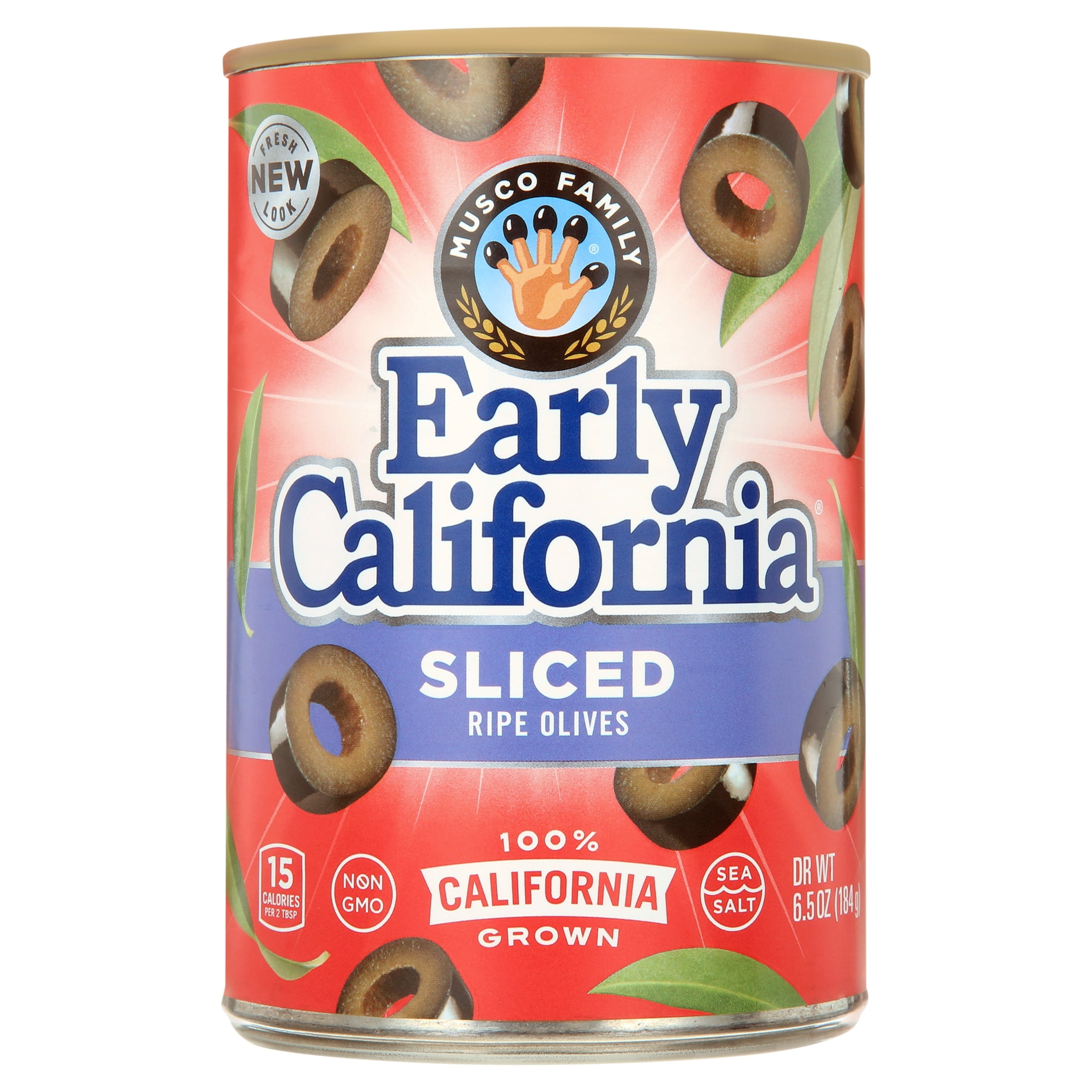 (4 pack) Early California Sliced BlackRipe Olives, 6.5 oz Can. No Artificial Colors. Major Allergens Not Contained. Gluten Free.