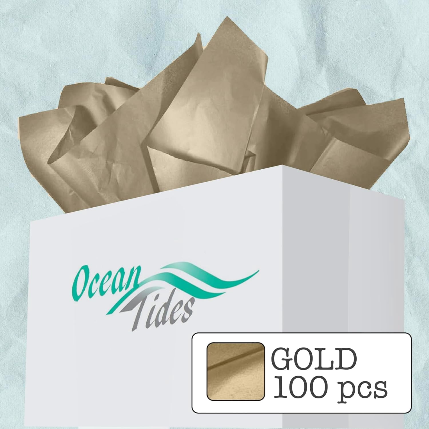 Ocean Tides Tissue Paper - Bulk Craft Wrapping Tissue Paper - 100 Sheets 15 x 20 Color: Gold