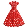 thumbnail image 2 of Purcolt Women's 1950s Retro Cocktail Dress Summer Casual Short Sleeve Shawl Collar Polka Dot Midi Dress Party Evening Prom Gown Tea Dresses, 2 of 6