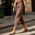 thumbnail image 5 of Nolissa Women's Elastic Waist Capri Pants Casual Loose Cropped Trousers with Pockets, 5 of 7