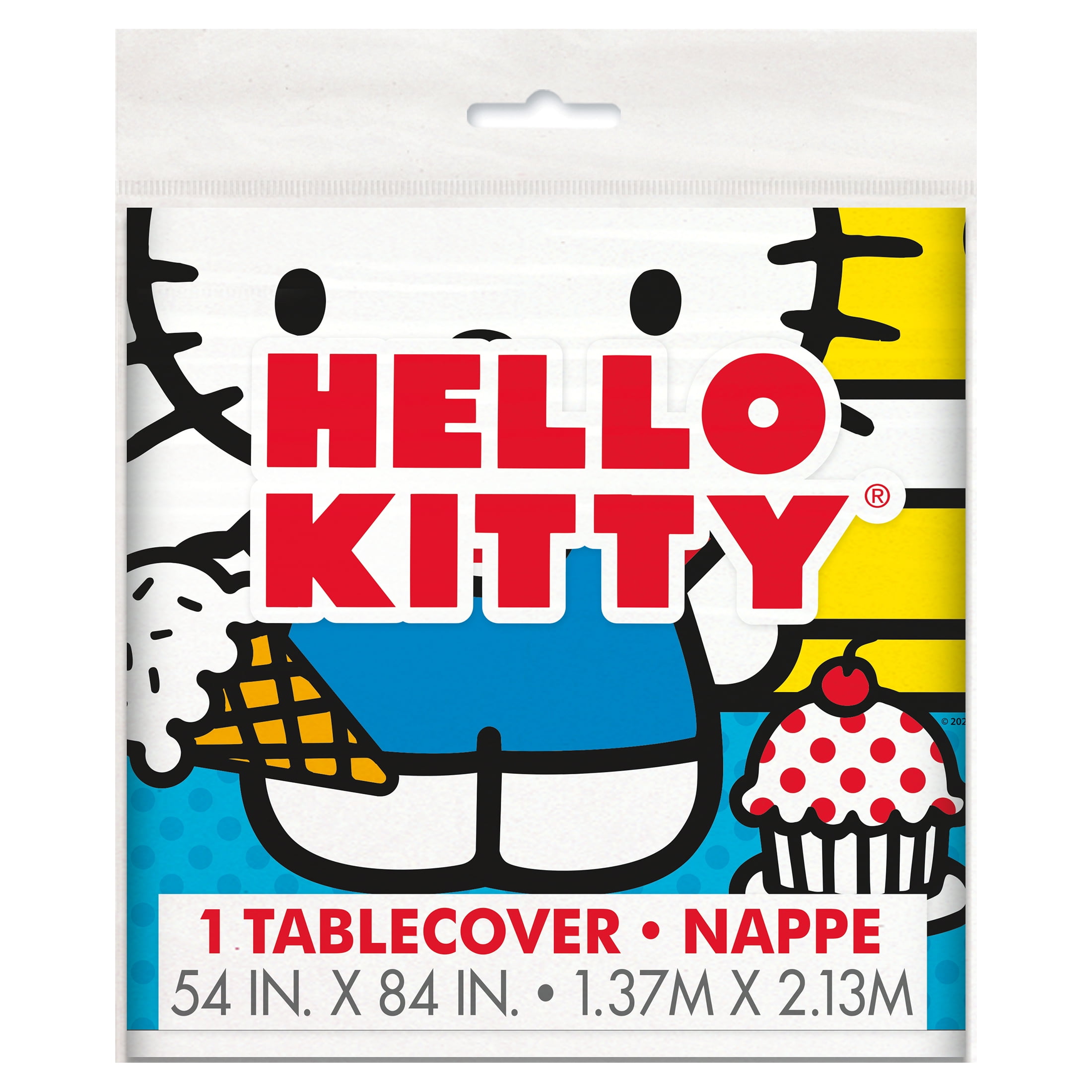 Hello Kitty Rectangular Plastic Table Cover 54 x 84 Custom Artwork