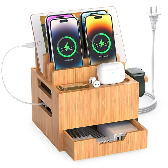 Pezin & Hulin Station de Charge Multi-Appareils, avec Adaptateur de HUB de Chargeur, Organisateur de Grand Dock Tout-en-un, Compatible avec Téléphones, Tablettes